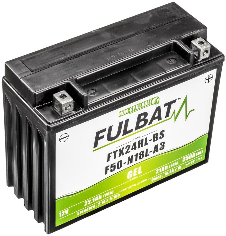 Obrázek produktu baterie 12V, FTX24HL-BS / F50-N18L-A3 GEL, 21Ah, 350A, bezúdržbová GEL technologie 205x87x162 FULBAT (aktivovaná ve výrobě) 550982