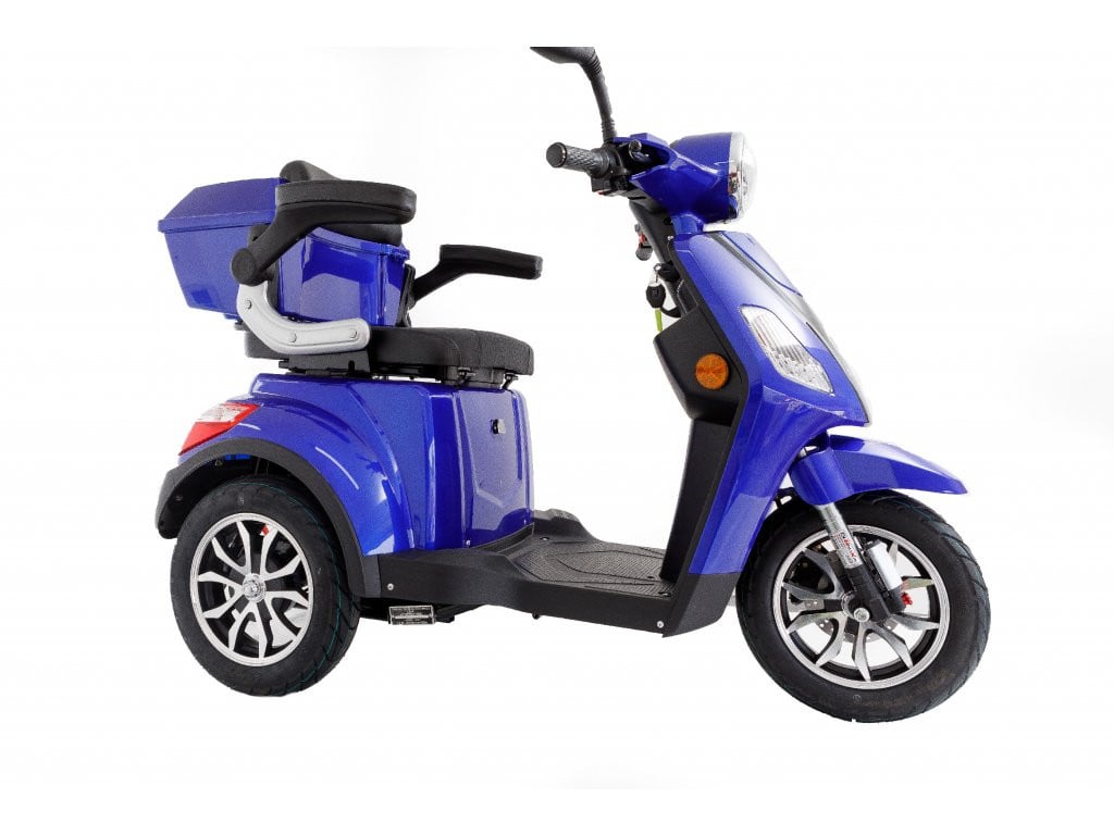 Obrázek produktu Premium Elektrický vozík pro seniory MSENIOR 1000 W lithiové baterie - modrá
