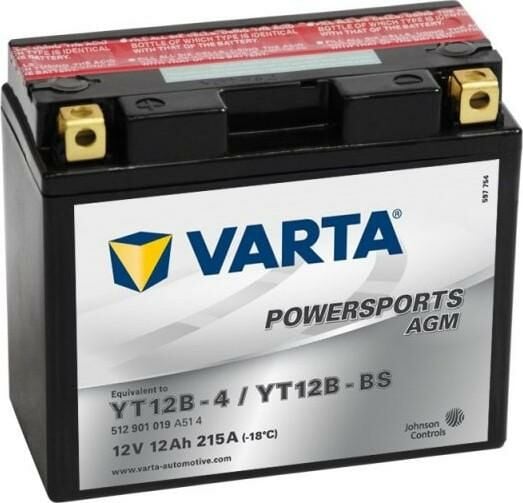 Obrázek produktu Varta 12V/12Ah-moto LF (YT12B-BS) V512901022A514