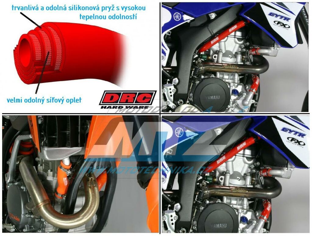 Obrázek produktu Hadice chladiče DRC RADIATOR HOSE KIT - DRC D47-11-023 - Honda CRF250R / 22-23 - červené (sada 4ks) DF4711023