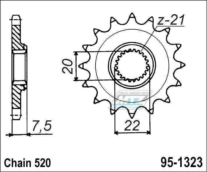 Obrázek produktu Kolečko řetězové (pastorek) 1323-12zubů MTZ odlehčené RACING - Honda CR125 / 04-07 + CRF250R / 04-17 + CRF250X / 04-17 (5864) 95-1323-12-RA