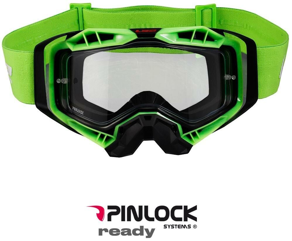 Obrázek produktu LS2 AURA GOGGLE BLACK H-V GREEN WITH CLEAR VISOR 7201001060