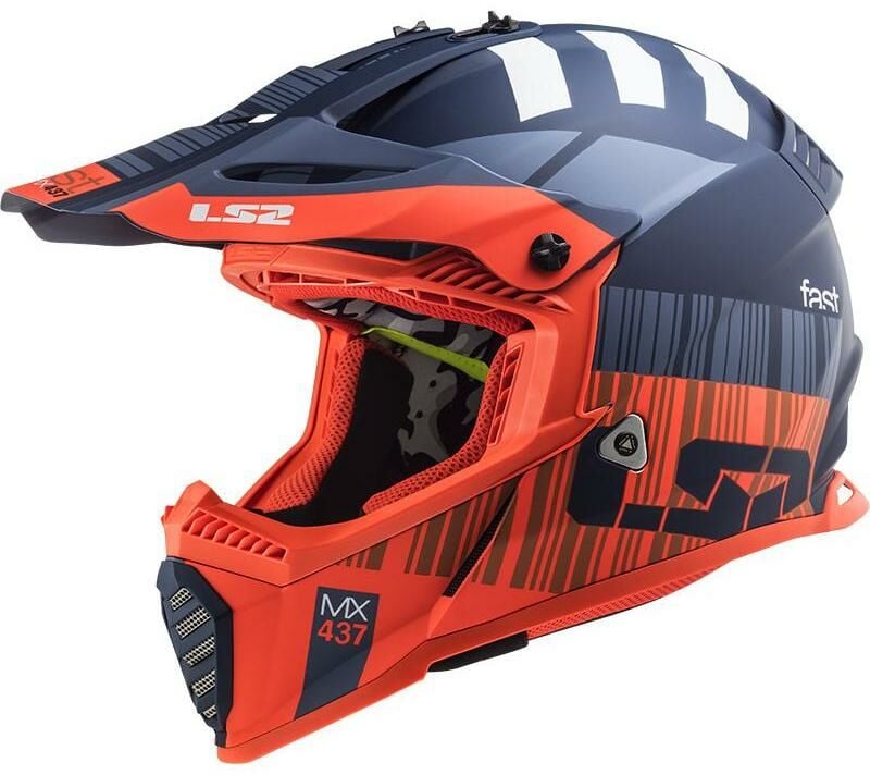 Obrázek produktu LS2 MX437 FAST EVO XCODE MATT FL.ORANGE BLUE 404373752-MASTER