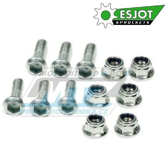 Obrázek produktu Šrouby+matice rozety Esjot (vysokopevnostní šrouby na imbusový klíč a pojistné matice - sada 6+6ks) 84-ŠROUBYESJ