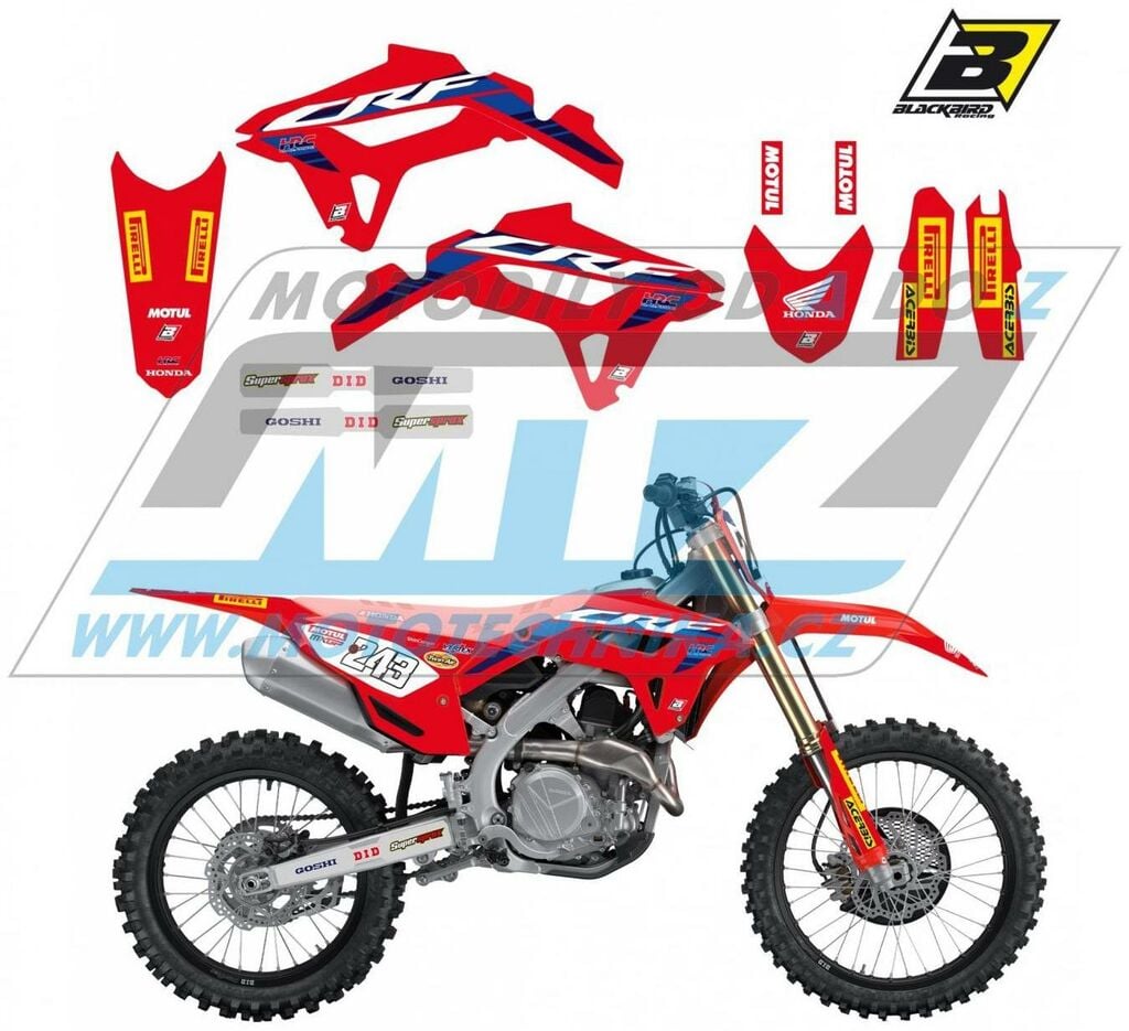 Obrázek produktu Polepy na motocykl (sada polepů Graphics) Honda CRF250R / 22-24 + CRF450R / 21-24 - typ polepů Replica Team HRC BB2148R22