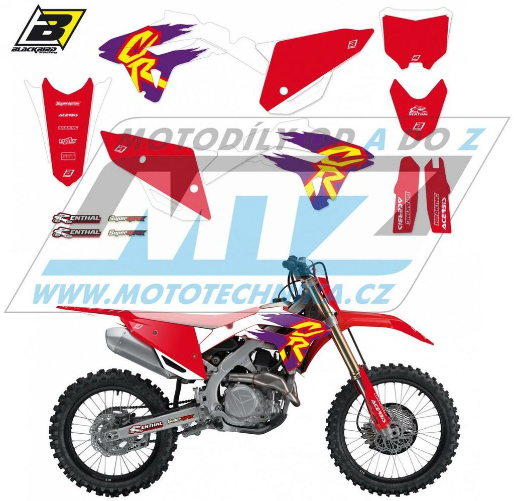 Obrázek produktu Polepy na motocykl (sada polepů včetně číslových tabulek) Honda CRF250 / 22-24 + CRF450 / 21-24 - typ polepů Retro BB2148AA/01
