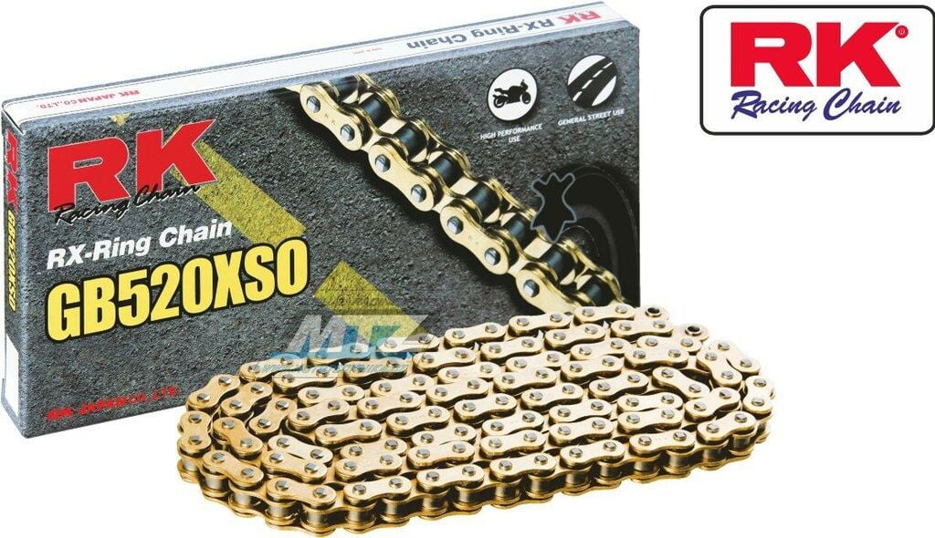 Obrázek produktu Řetěz RK 520 XSO-Z1 (112čl) - těsněný/ x kroužkový (zlatý) Ř520XSO112GB