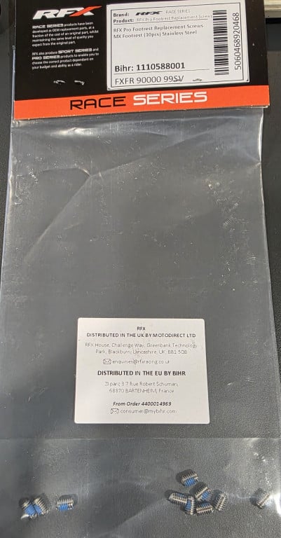 Obrázek produktu RFX Pro Náhradní šrouby k opěrce nohou MX Footrest (10ks) nerezová ocel FXFR9000099SV