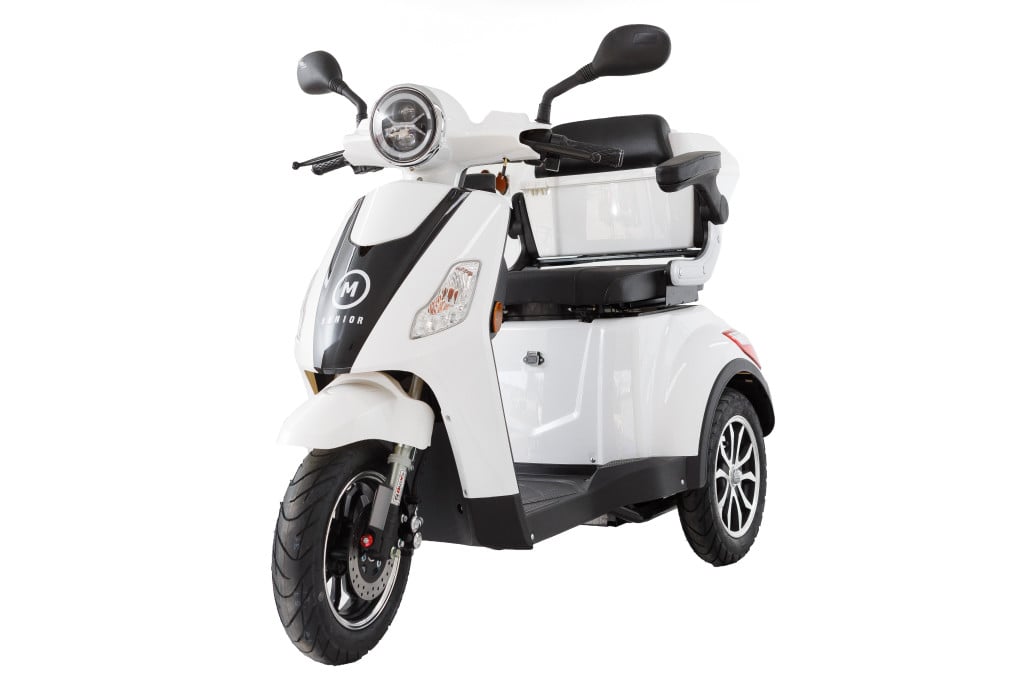 Obrázek produktu Premium Elektrický vozík pro seniory MSENIOR 1000 W lithiové baterie - bílá