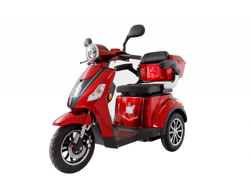 Obrázek produktu Premium Elektrický vozík pro seniory MSENIOR 1000 W lithiové baterie - červená