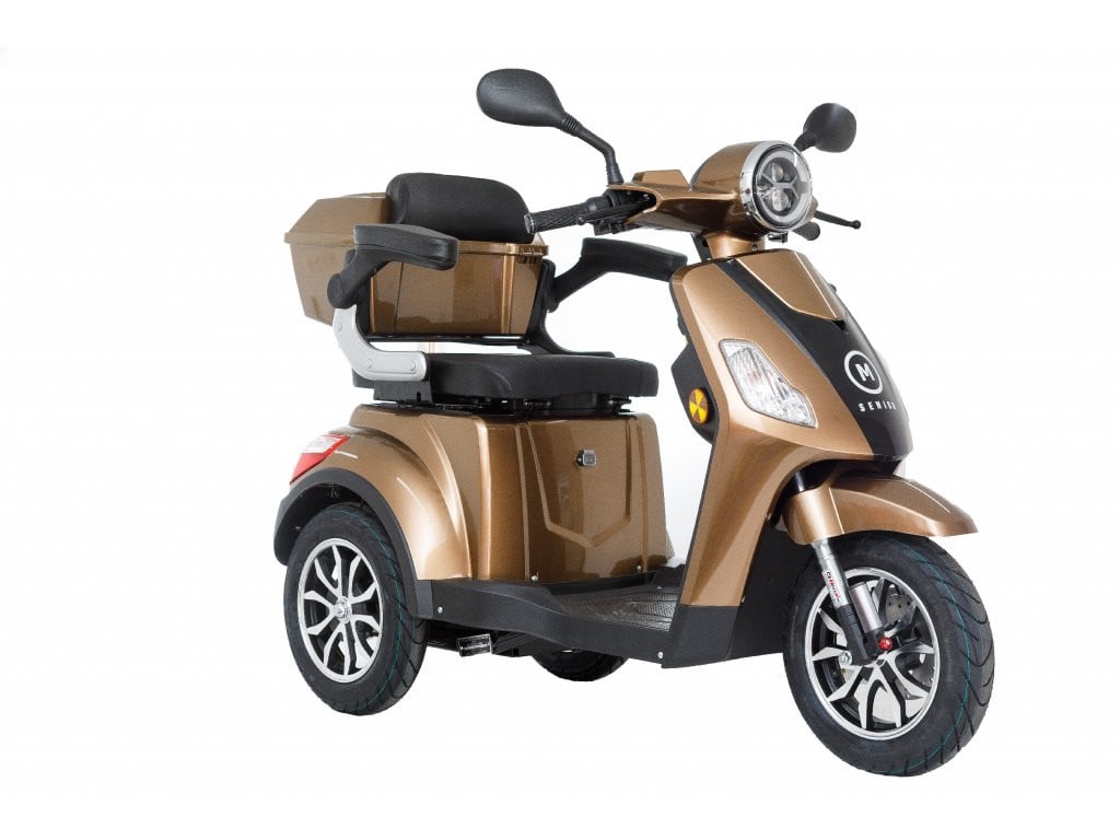Obrázek produktu Premium Elektrický vozík pro seniory MSENIOR 1000 W lithiové baterie - hnědá