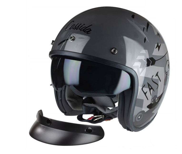 Obrázek produktu Otevřená moto helma CASSIDA Oxygen BadAss tmavě šedá/černá  Vel: L Výprodej zboží