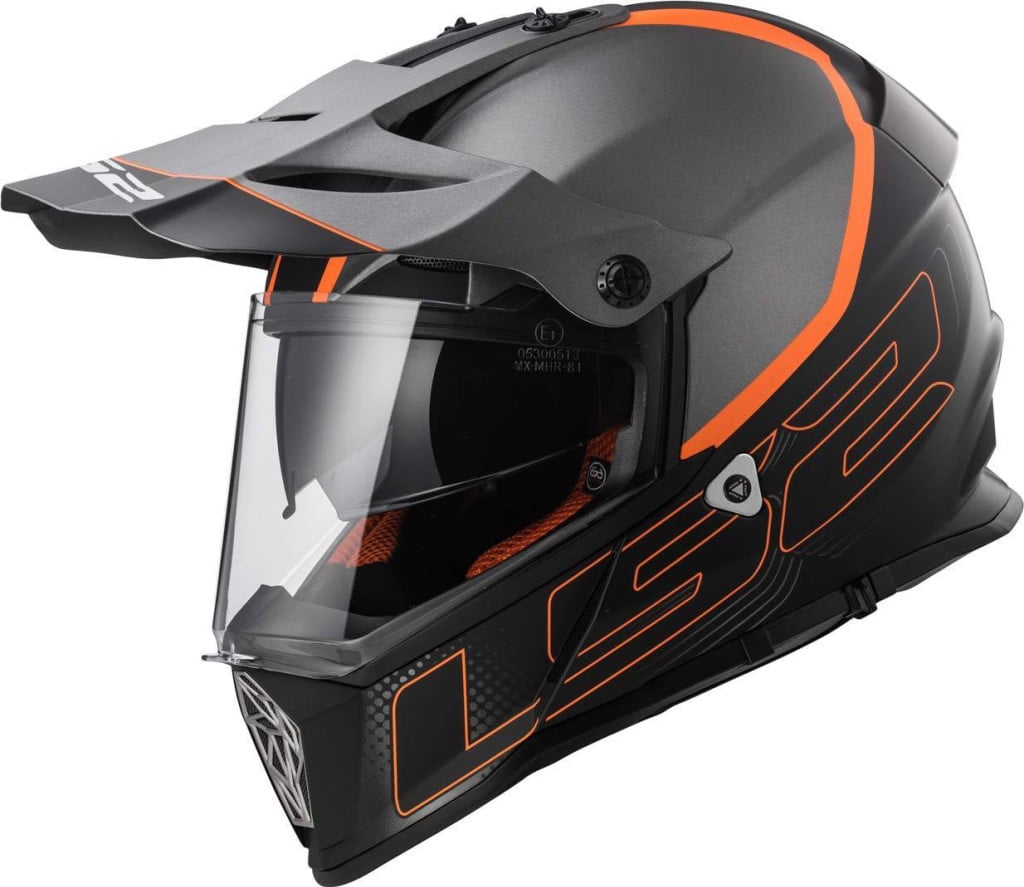 Obrázek produktu Motokrosová helma LS2 PIONEER černá/oranžová Vel: XS Výprodej zboží
