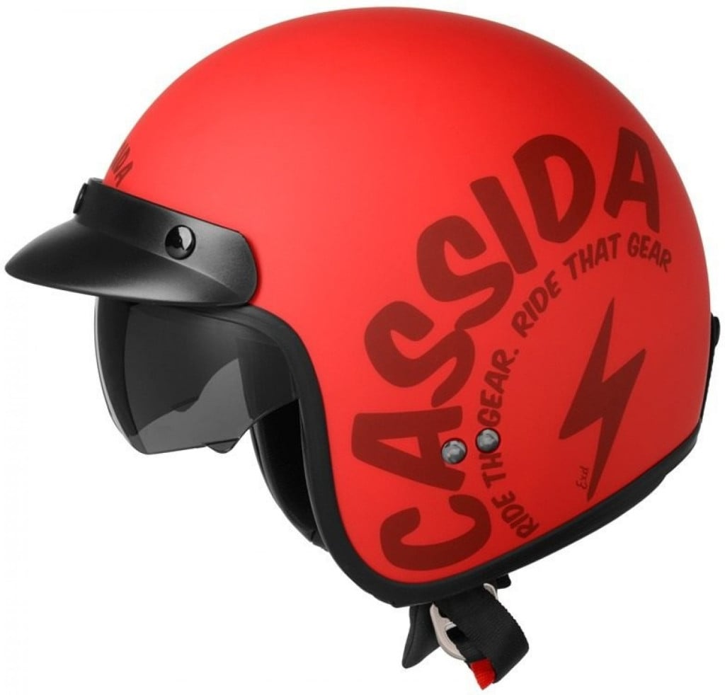 Obrázek produktu Otevřená moto helma CASSIDA Oxygen Gear červená matná Vel: M Výprodej zboží