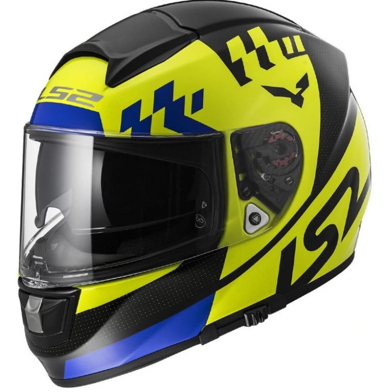 Obrázek produktu Integrální moto helma LS2 FF397 VECTOR FT2 PODIUM žlutá/černá/modrá  Vel: L Výprodej zboží