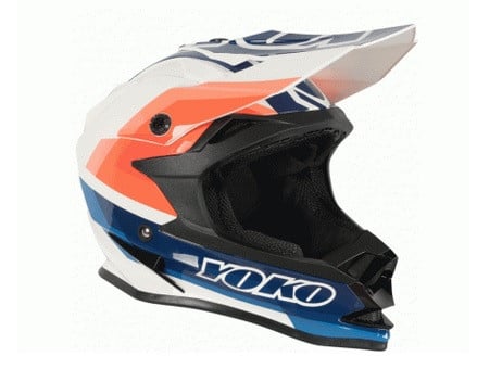 Obrázek produktu Moto helma YOKO SCRAMBLE bílo/modro/oranžová  Vel: M Výprodej zboží