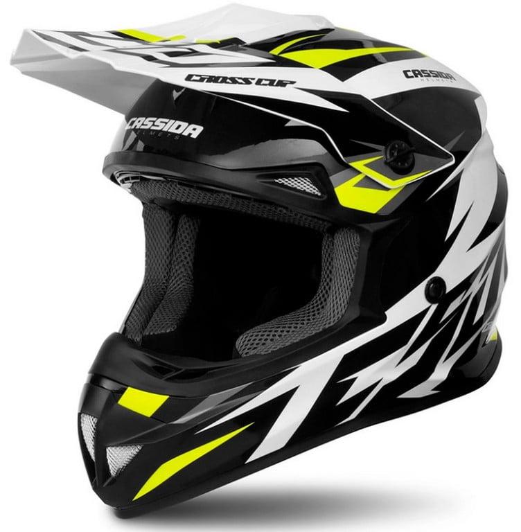Obrázek produktu Motokrosová helma CASSIDA CROSS CUP TWO bílá/černá/žlutá fluo  Vel: L Výprodej zboží