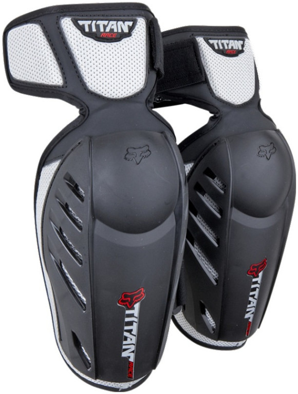 Obrázek produktu Chrániče loktů FOX TITAN RACE černá/stříbrná Vel: S/M Výprodej zboží