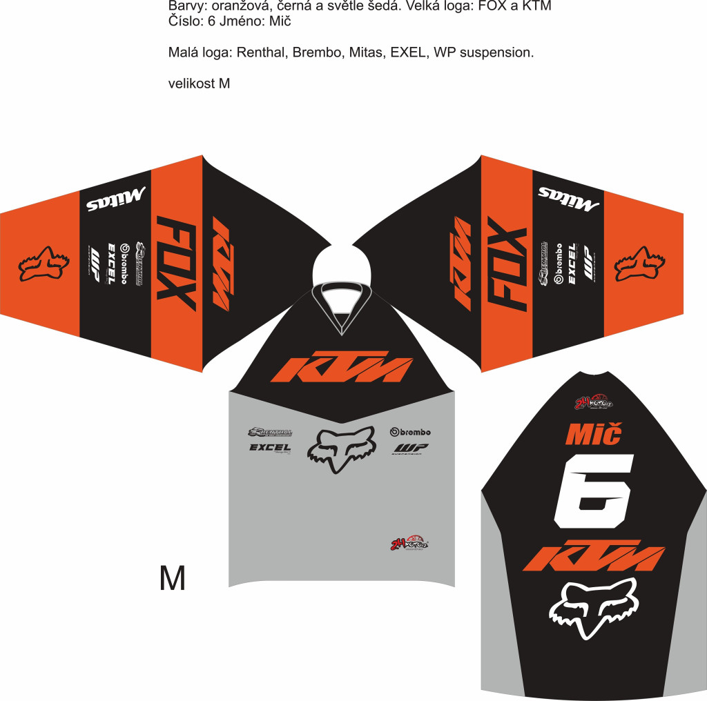 Obrázek produktu Dres na zakázku Motokros, Enduro, MTB, BMX, DH, 160