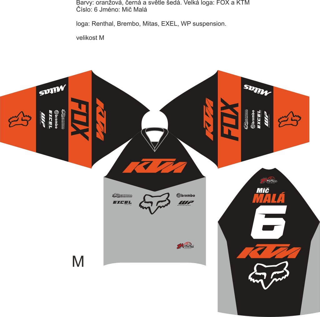 Obrázek produktu Dres na zakázku Motokros, Enduro, MTB, BMX, DH, 165