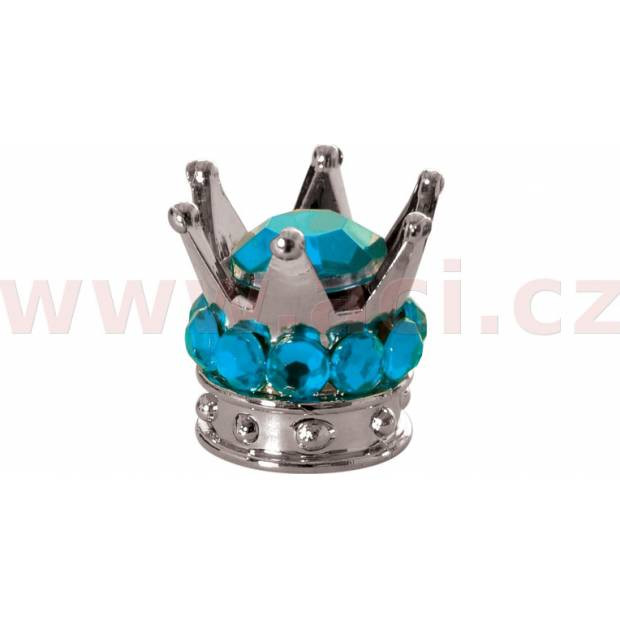 Obrázek produktu kovové čepičky ventilků Crown, OXFORD - Anglie (stříbrná/modrá, pár) Výprodej zboží