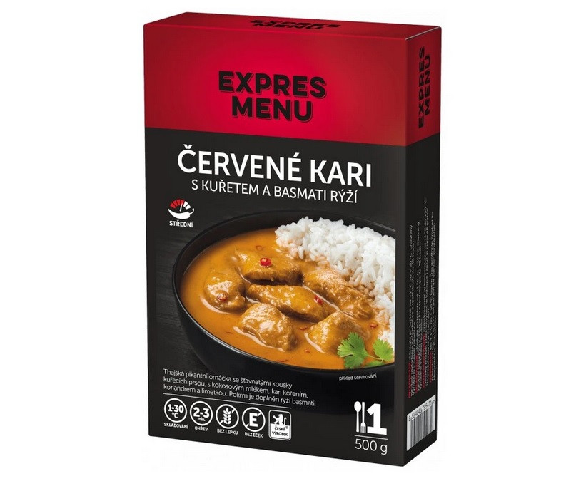 Obrázek produktu Červené kari s kuřetem a jasmínovou rýží 500g EXPRES MENU KM1007
