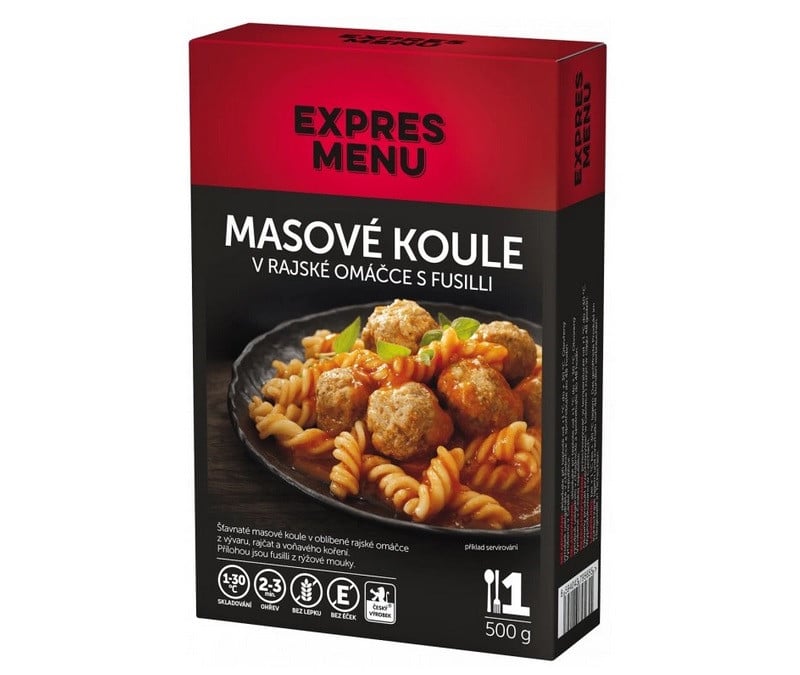 Obrázek produktu Masové koule v rajské omáčce s fusilli 500g EXPRES MENU KM1016
