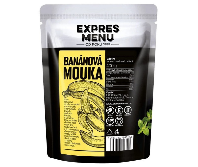 Obrázek produktu Banánová mouka ze žlutých banánů 400g EXPRES MENU EM3000