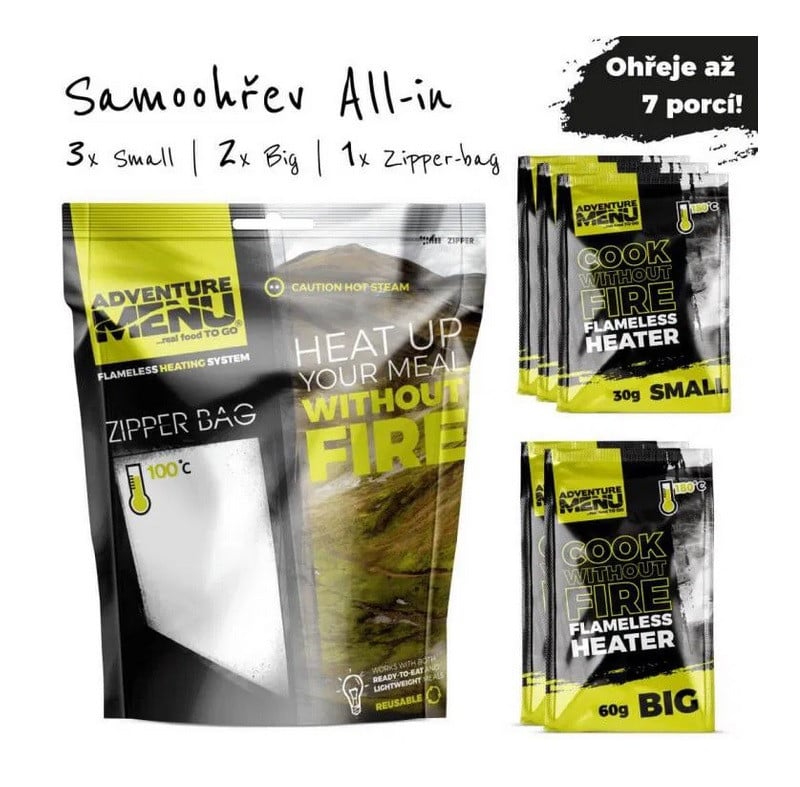 Obrázek produktu Adventure Menu - Samoohřev ALL in ONE (3 ks 30 g + 2ks 60 g + zipper bag)