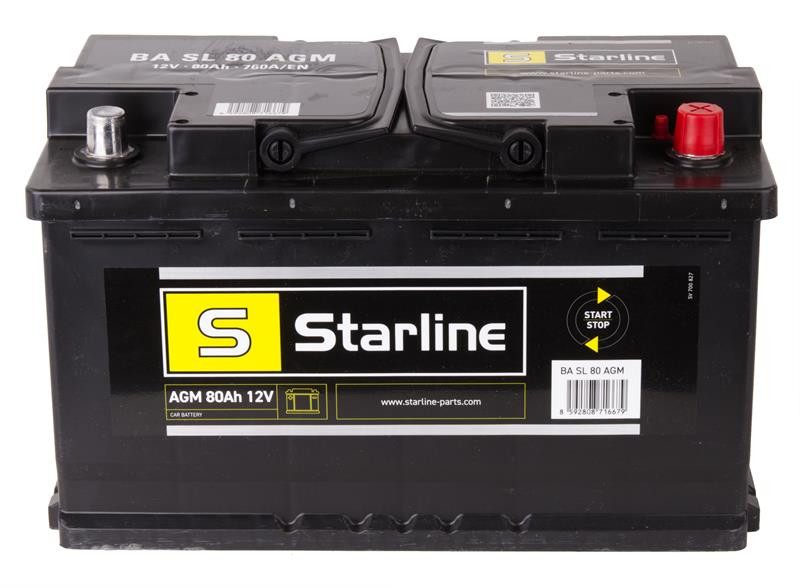 Obrázek produktu Autobaterie 80Ah P,s.p. 800A, 12V, 315x175x190, STARLINE AGM