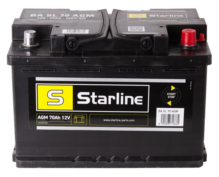 Obrázek produktu Autobaterie 70Ah P,s.p. 720A, 12V, 278x175x190, STARLINE AGM