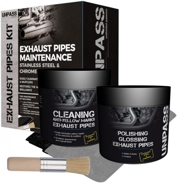 Obrázek produktu UNPASS SADA NA ČIŠTĚNÍ A LEŠTĚNÍ VÝFUKOVÉHO SYSTÉMU - EXHAUST PIPES MAINTANENCE KIT 910471
