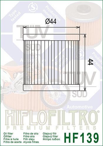 Olejový filtr HIFLOFILTRO HF139-1