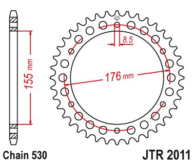 Obrázek produktu Řetězová rozeta JT 42 zubů, 530 JTR2011.42