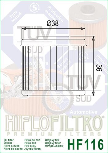 Olejový filtr HIFLOFILTRO HF116-1