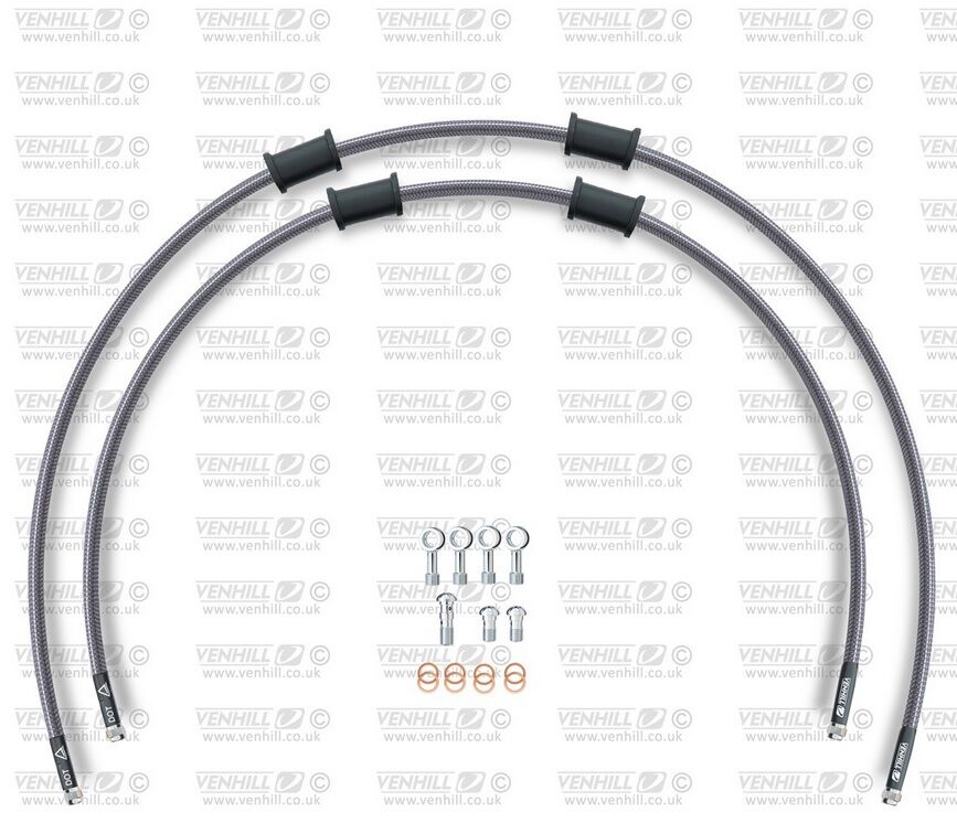 Obrázek produktu RACE Hadice přední brzdy sada Venhill POWERHOSEPLUS KAW-5019FS (2 hadice v sadě) Průhledné hadice, nerezové koncovky KAW-5019FS