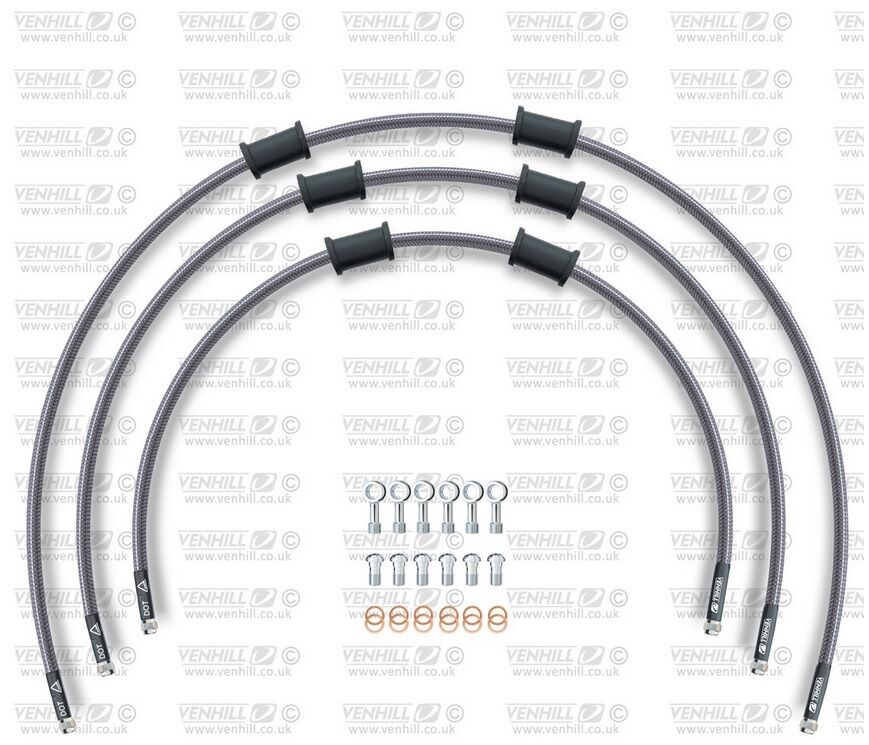 Obrázek produktu STANDARD Hadice přední brzdy sada Venhill POWERHOSEPLUS SUZ-11006FS (3 hadice v sadě) Průhledné hadice, nerezové koncovky SUZ-11006FS