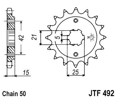 Obrázek produktu Řetězové kolečko JT 14 zubů, 530
