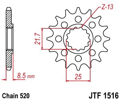 Obrázek produktu Řetězové kolečko JT JTF 1516-15 15 zubů, 520 JTF1516.15