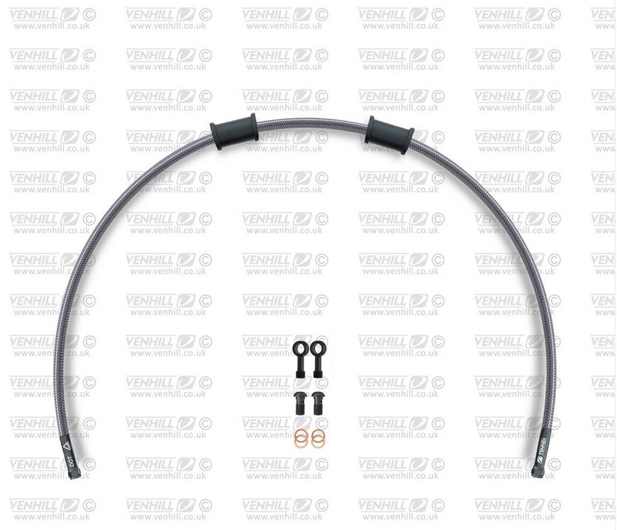 Obrázek produktu Hadice přední brzdy sada Venhill POWERHOSEPLUS KAW-6024FB (1 hadice v sadě) Průhledné hadice, černé koncovky KAW-6024FB