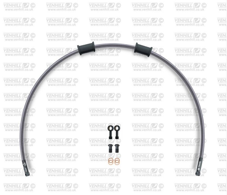 Obrázek produktu Hadice přední brzdy sada Venhill POWERHOSEPLUS KAW-6025FB (1 hadice v sadě) Průhledné hadice, černé koncovky KAW-6025FB