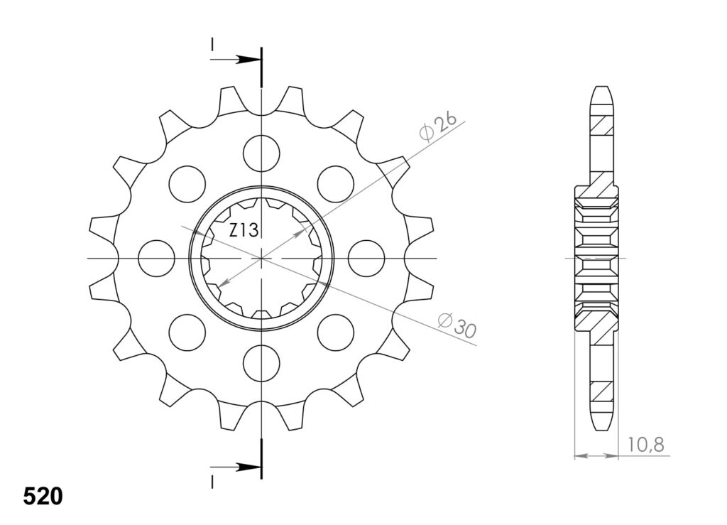 Obrázek produktu Řetězové kolečko SUPERSPROX 17 zubů, 520 CST-1579:17.2