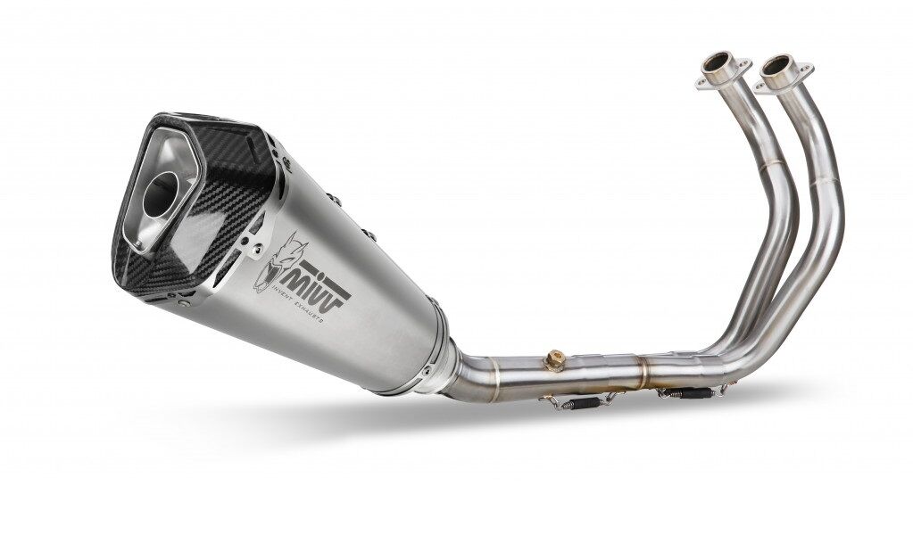 Obrázek produktu Výfuk kompletní 2x1 MIVV DELTA RACE Stainless Steel / Carbon cap Y.044.LDRX