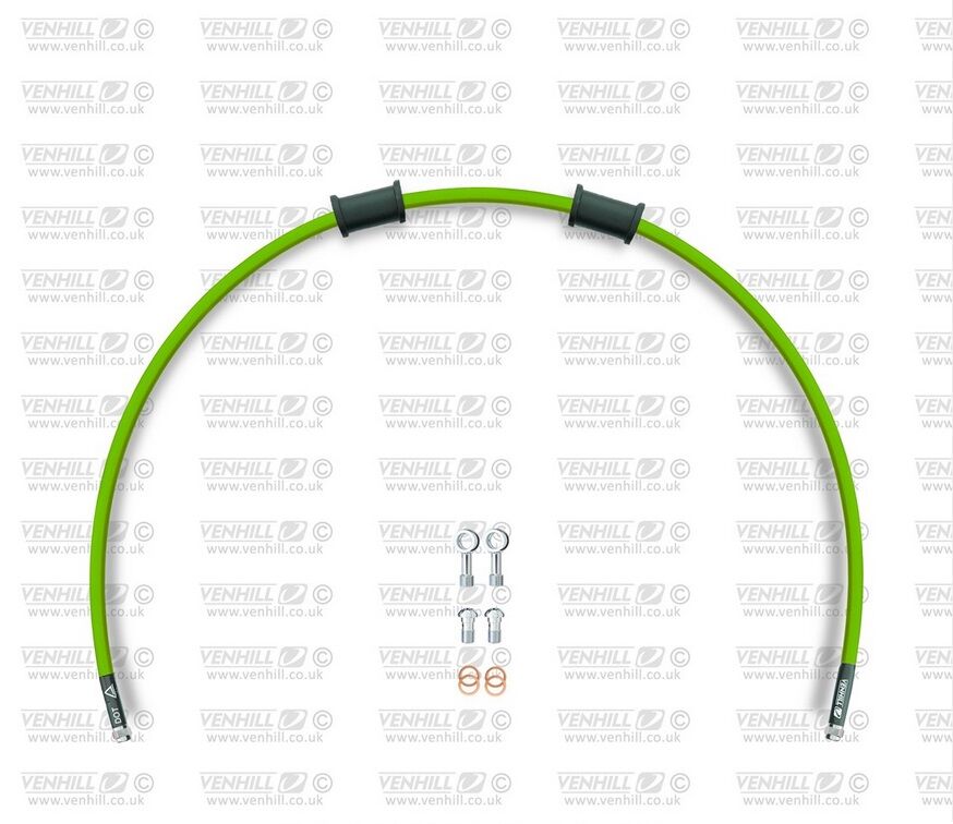 Obrázek produktu Hadice zadní brzdy Venhill POWERHOSEPLUS (1 hadice v sadě) zelené hadice, nerezové koncovky DUC-9009RS-GR