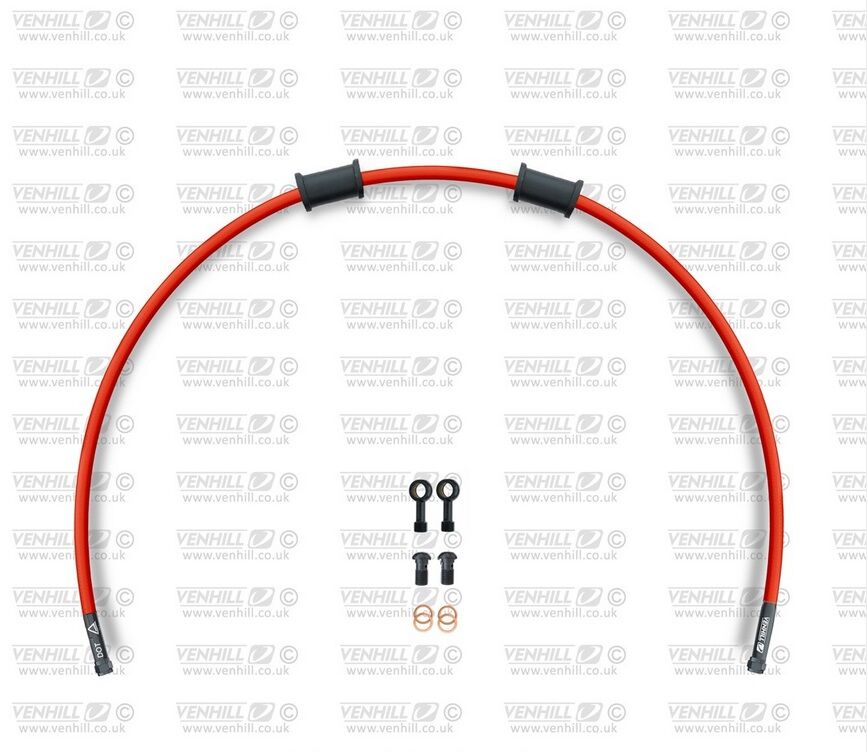 Obrázek produktu Hadice zadní brzdy Venhill POWERHOSEPLUS (1 hadice v sadě) červené hadice, černé koncovky SUZ-7010RB-RD