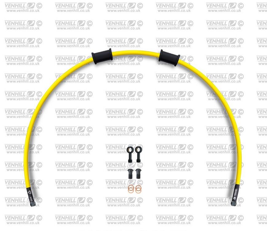 Obrázek produktu Hadice přední brzdy sada Venhill POWERHOSEPLUS YAM-6013FB-YE (1 hadice v sadě) žluté hadice, černé koncovky YAM-6013FB-YE
