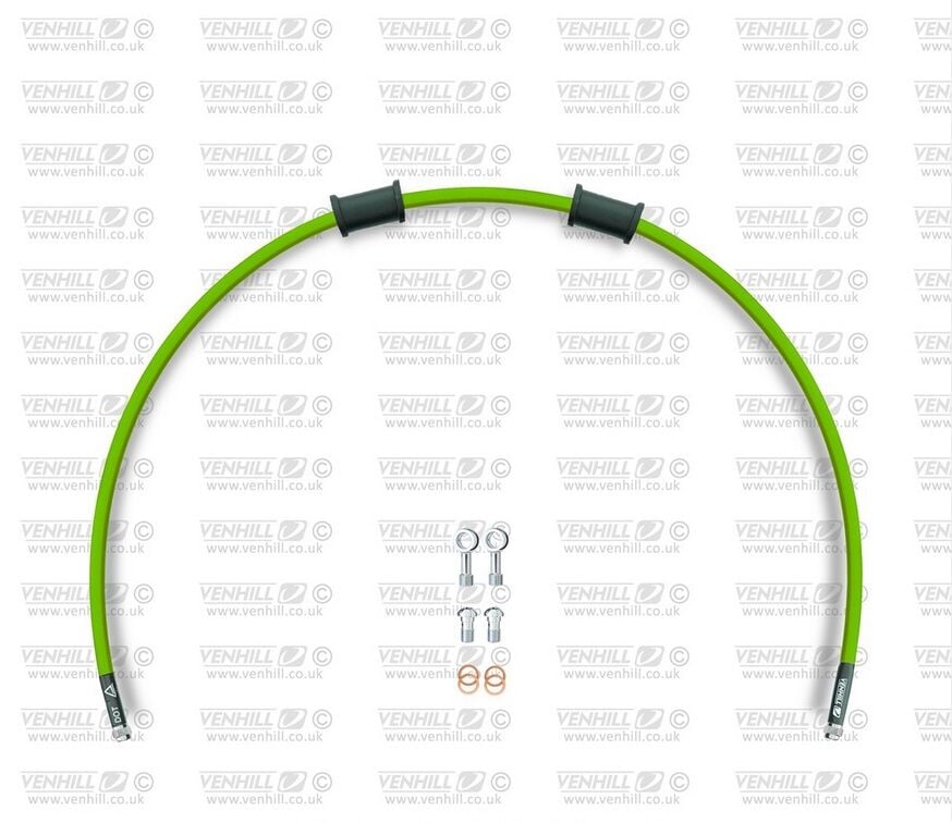 Obrázek produktu Hadice přední brzdy sada Venhill POWERHOSEPLUS BMW-9002FS-GR (1 hadice v sadě) zelené hadice, nerezové koncovky BMW-9002FS-GR