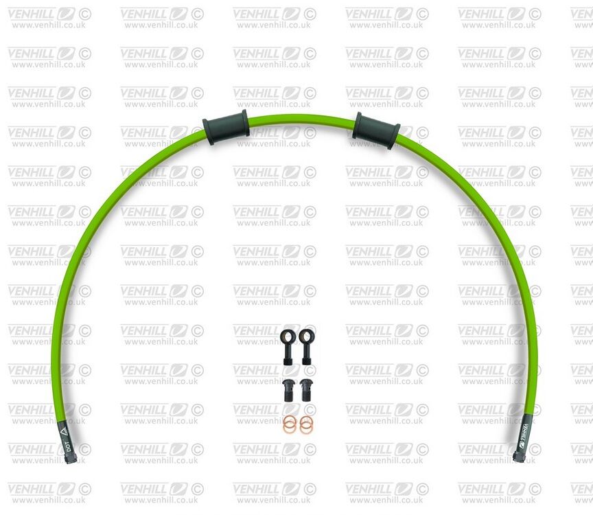 Obrázek produktu Hadice přední brzdy sada Venhill POWERHOSEPLUS YAM-6011FB-GR (1 hadice v sadě) zelené hadice, černé koncovky YAM-6011FB-GR
