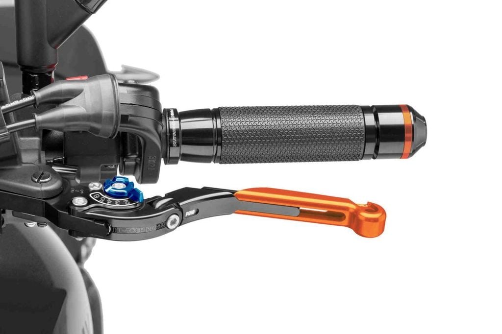 Obrázek produktu Páčka spojky bez adaptéru PUIG 29TNA rozšiřitelná skládací oranžová/modrá 29TNA