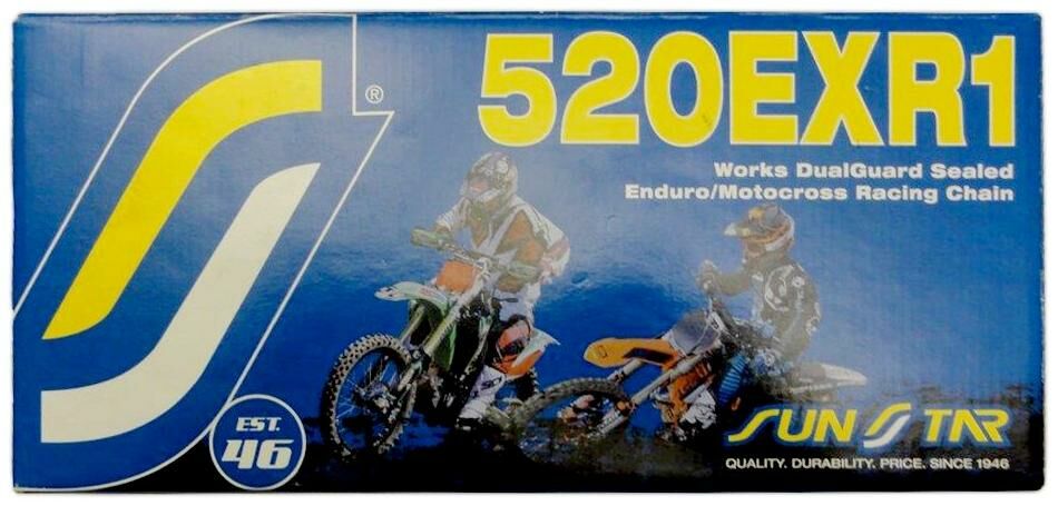 Obrázek produktu řetěz 520EXR1, SUNSTAR (x-kroužek, barva zlatá, 112 článků)